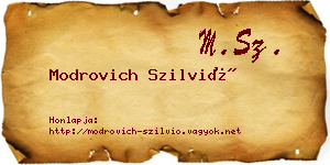 Modrovich Szilvió névjegykártya